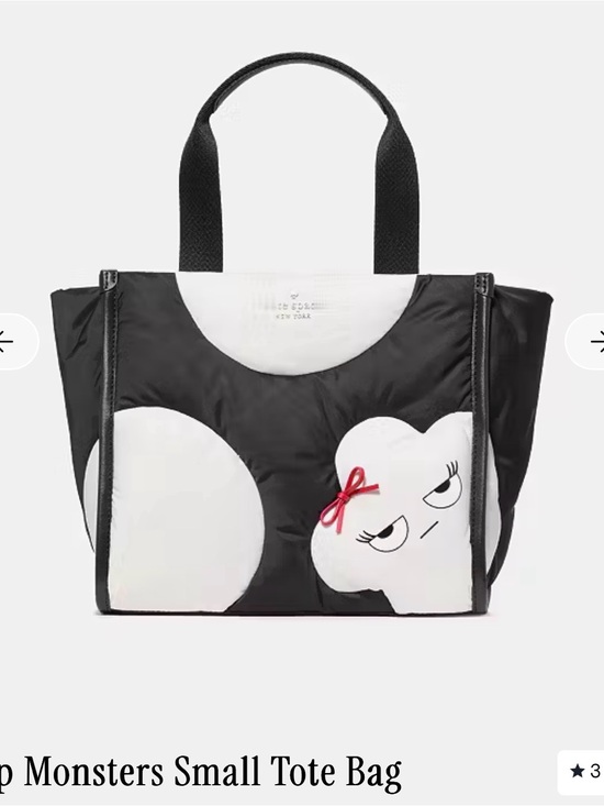 kate spade Handbags - kate spade Black & White Monster Graphic Tote with Red Bow Accent